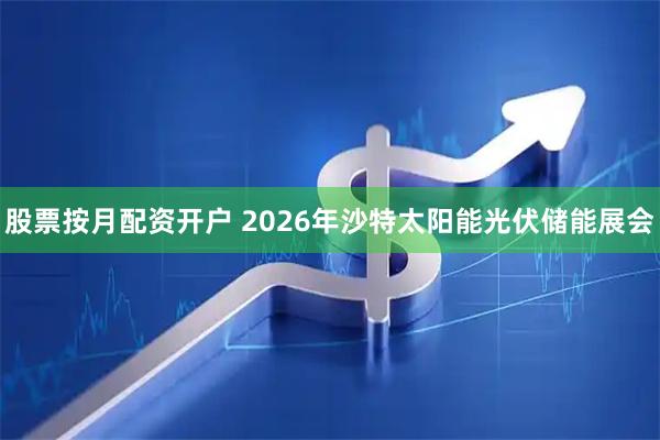 股票按月配资开户 2026年沙特太阳能光伏储能展会